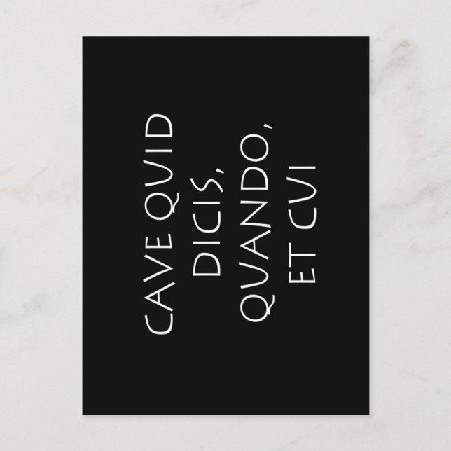Cartão Postal Cave quid dicis quando e cui (Frente)