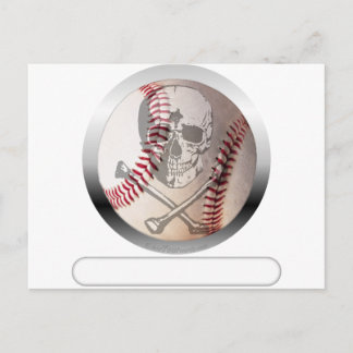 Cartão Postal Caveira de Baseball e Crossbones