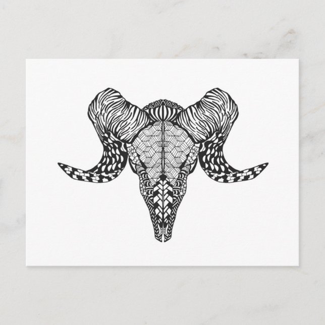 Cartão Postal Caveira de Ovinos Inspirada (Frente)