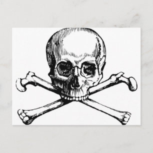 Cartão Postal Caveira e Ossos