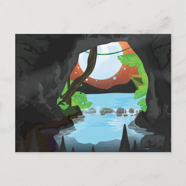 Cartão Postal Caverna da Floresta Tropical (Frente)