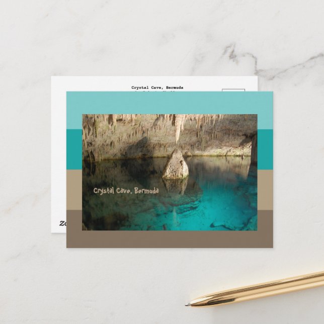 Cartão Postal Caverna de Cristal, Bermudas (Frente/Verso In Situ)