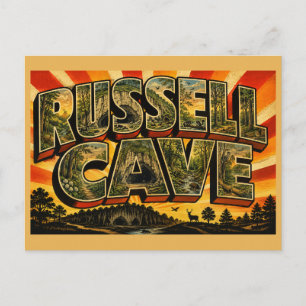 Cartão Postal Caverna Russell Alabama Floresta da Caverna Arte V