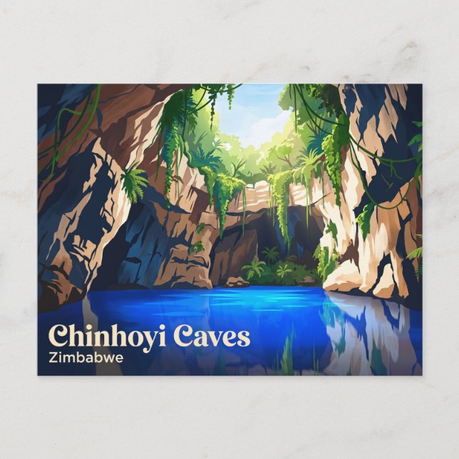 Cartão Postal Cavernas de Chinhoyi Zimbabwe (Frente)