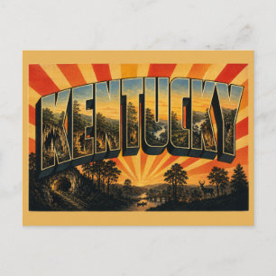 Cartão Postal Cavernas Florestas Vales de Rio Arte de Kentucky