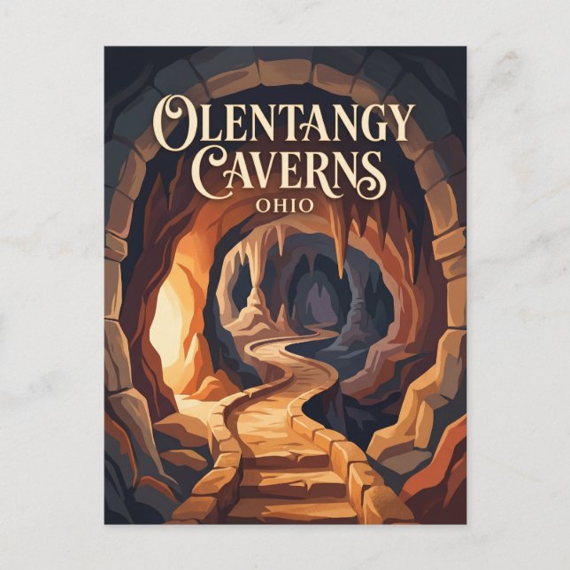 Cartão Postal Cavernas Olentangy Ohio (Frente)
