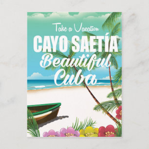 Cartão Postal Cayo Saetía Cuba poster de férias de praia