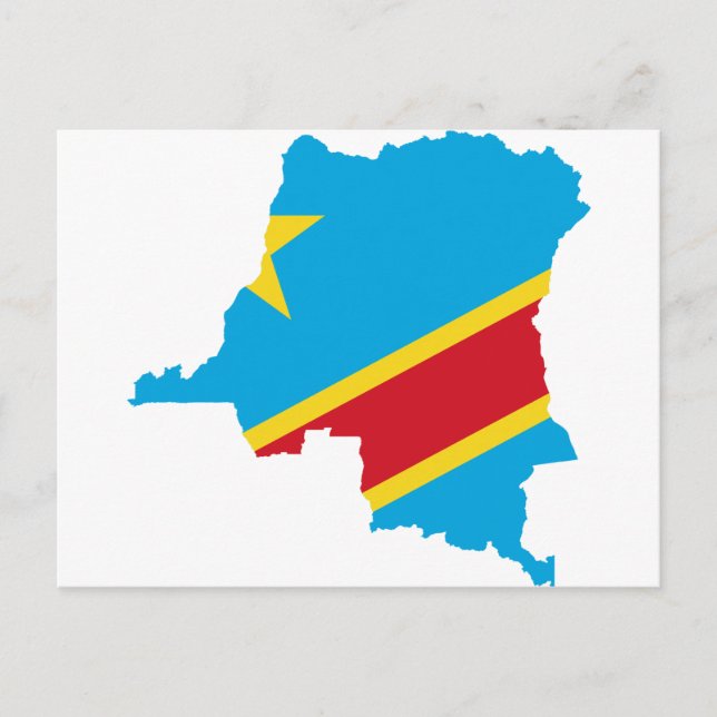 Cartão Postal CD do mapa de Sinalizador do Congo (Frente)