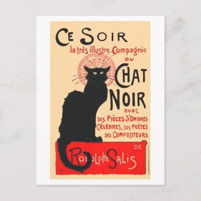 Cartão Postal Ce Soir Le Chat Noir, Théophile Steinlen (Frente)