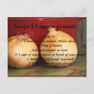 Cartão Postal Cebola Soup au gratin