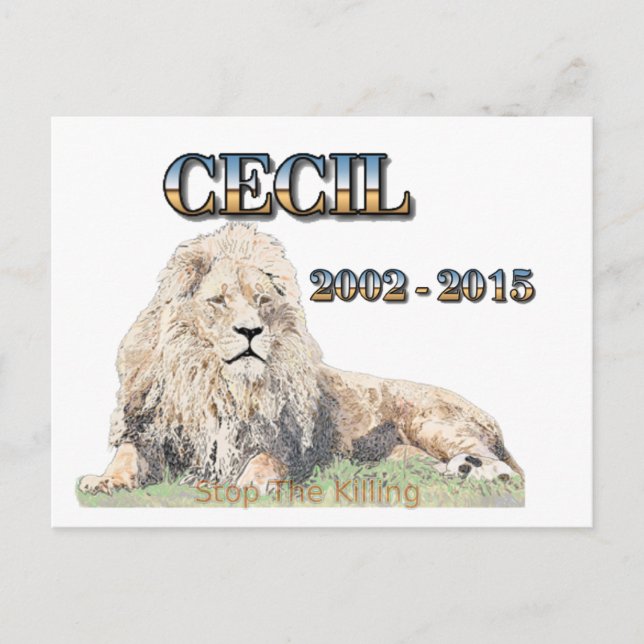 Cartão Postal Cecil The Lion (Frente)