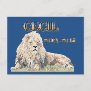 Cartão Postal Cecil The Lion