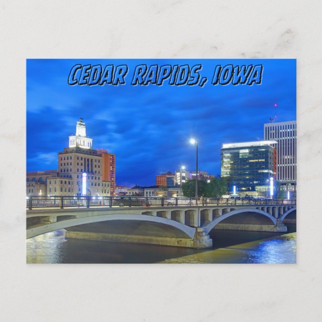 Cartão Postal Cedar Rapids Iowa Postcard Viagem Souvenir (Frente)