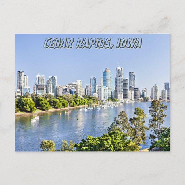 Cartão Postal Cedar rapids iowa viagem (Frente)