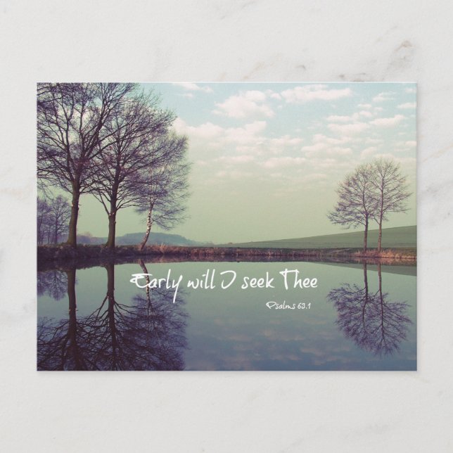 Cartão Postal Cedo Vou Procurar O Verso Da Bíblia (Frente)