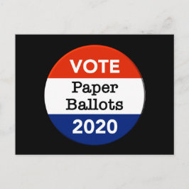 Cartão Postal Cédulas de Voto Eleições Presidenciais de 2020