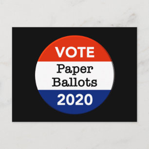 Cartão Postal Cédulas de Voto Eleições Presidenciais de 2020
