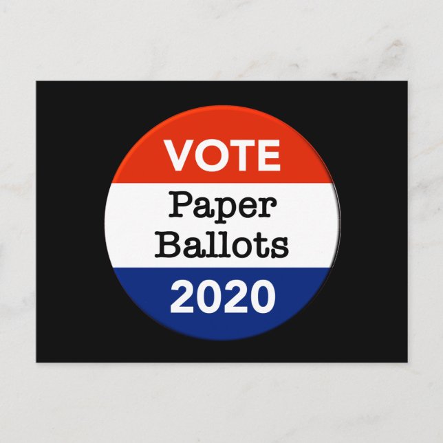 Cartão Postal Cédulas de Voto Eleições Presidenciais de 2020 (Frente)