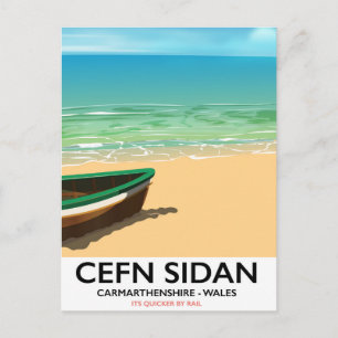 Cartão Postal Cefn Sidan, Carmarthenshire anda por caminhos de f