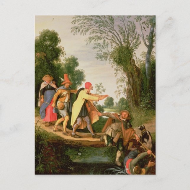 Cartão Postal Cego Liderando Cego (Frente)