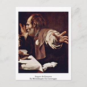 Cartão Postal Ceia Em Emaús Por Michelangelo Da Caravaggio