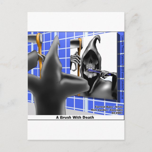 Cartão Postal Ceifador de Cegonha com Morte Camisetas, Canecas e (Frente)