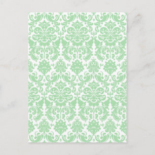 Cartão Postal Celadon e Cor damasco Elegante Branca