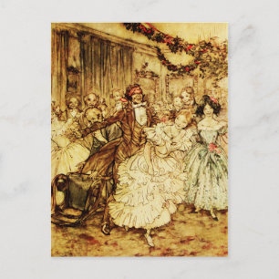 Cartão Postal Celebração da Festa de Natal Cega Mans Buff