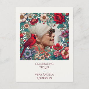 Cartão Postal Celebração da Vida do Cardinal Vermelho FOTO