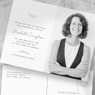 Cartão Postal Celebração da Vida Foto Moderna Simples Minimalist