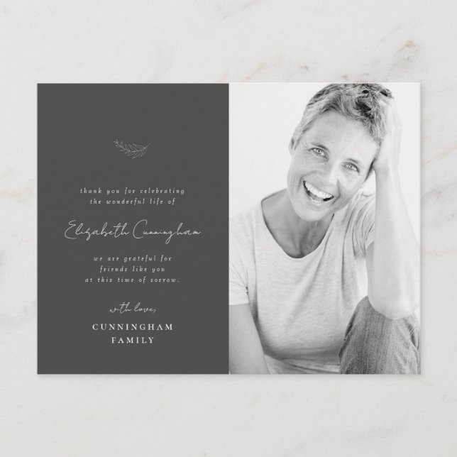 Cartão Postal Celebração da Vida Moderna Foto Simples Minimalist (Frente)