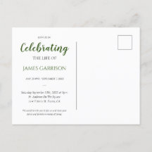 Celebração da Vida Verde Escuro Com Funeral de Fot