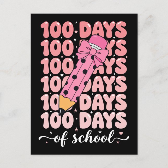 Cartão Postal celebração de 100 dias de escola (Frente)