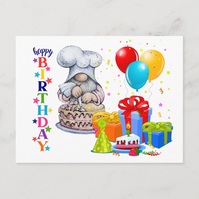 Cartão Postal Celebração de Aniversário  (Frente)