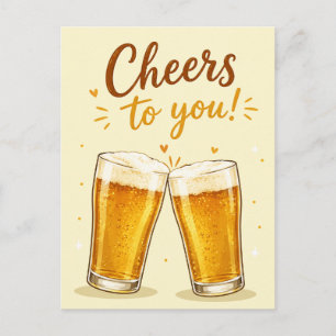 Cartão Postal Celebração de Aniversário com Cerveja