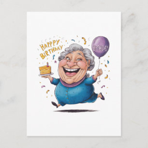 Cartão Postal Celebração de Aniversário da Vovó
