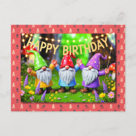 Cartão Postal Celebração de Aniversário dos Gnominho do Jardim F