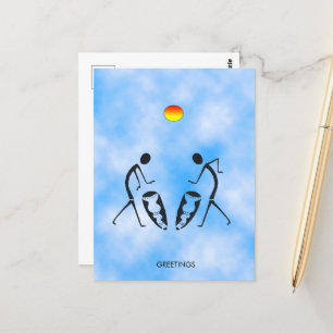 Cartão Postal Celebração de Dançarinos Silhouette de Arte Africa