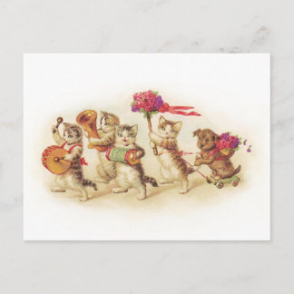 Cartão Postal Celebração de Gatinhos Personalizável dos Anos 20