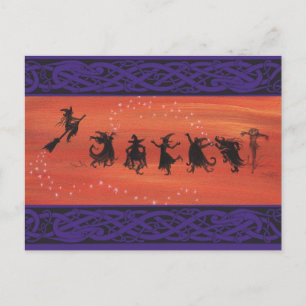 Cartão Postal Celebração de Halloween.