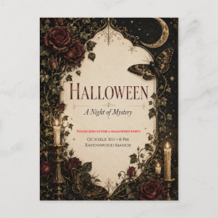 Cartão Postal Celebração de Halloween Gótico Elegante