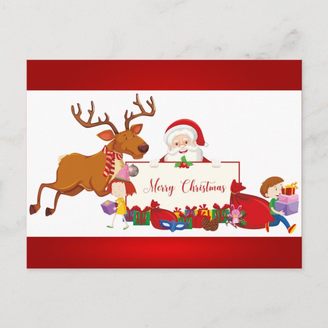 Cartão Postal Celebração de Natal Festivo (Frente)