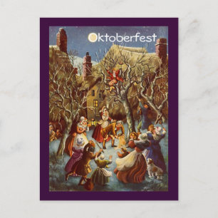 Cartão Postal Celebração de Oktoberfest do Partido da Lua Chei