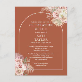 Cartão Postal Celebração de Vida com Arco de Grama das Pampas Fu