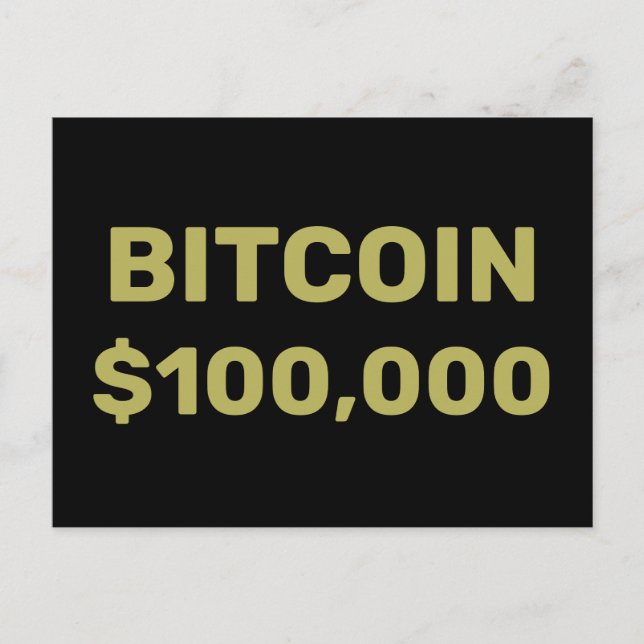 Cartão Postal Celebração do Bitcoin 100000 (Frente)
