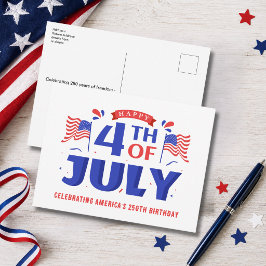 Cartão Postal Celebração do Dia 4 de Julho da América 250