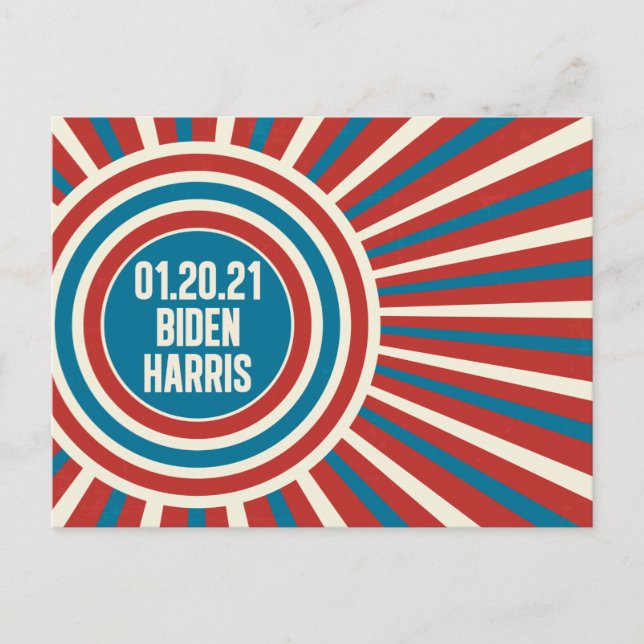Cartão Postal Celebração do Dia de Inauguração de Biden Harris (Frente)