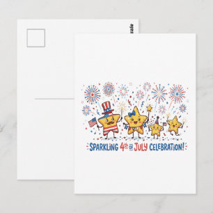 Cartão Postal Celebração Espetacular do 4 de Julho
