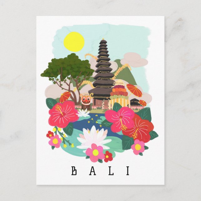 Cartão Postal Celebração Galungan em Bali Poster (Frente)