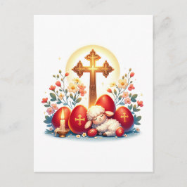 Cartão Postal Celebração Ortodoxa da Páscoa do Pequeno Cordeiro